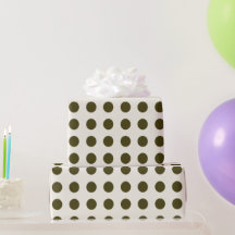 Olive Green and Old Lace Polka Dot Pattern