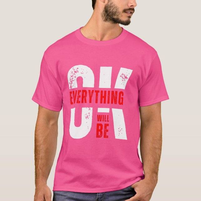 Olive Green and Red Graphic T-Shirt (Front)