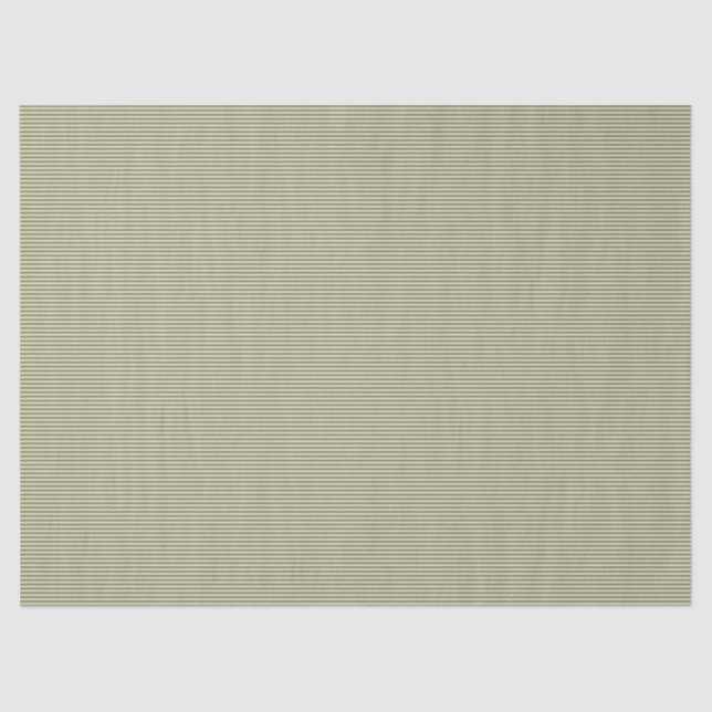 Olive Green and Tan Thin Stripes Tissue Paper (Front)