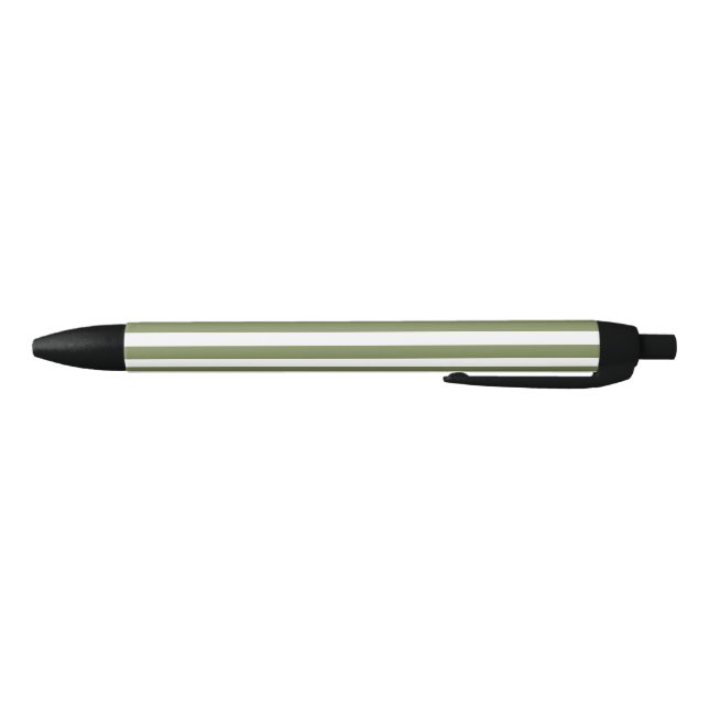Olive green and white candy stripes black ink pen (Bottom)