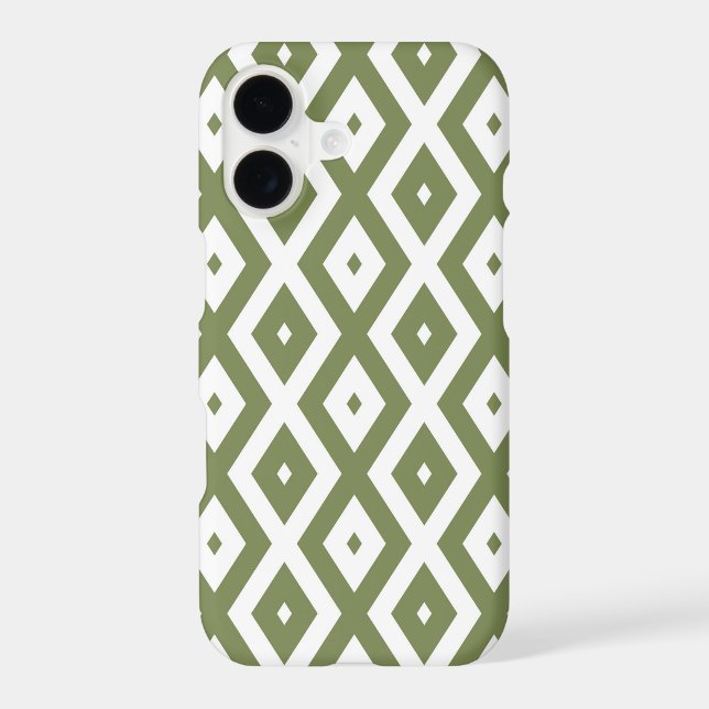 Olive green and white diamond pattern (Back)