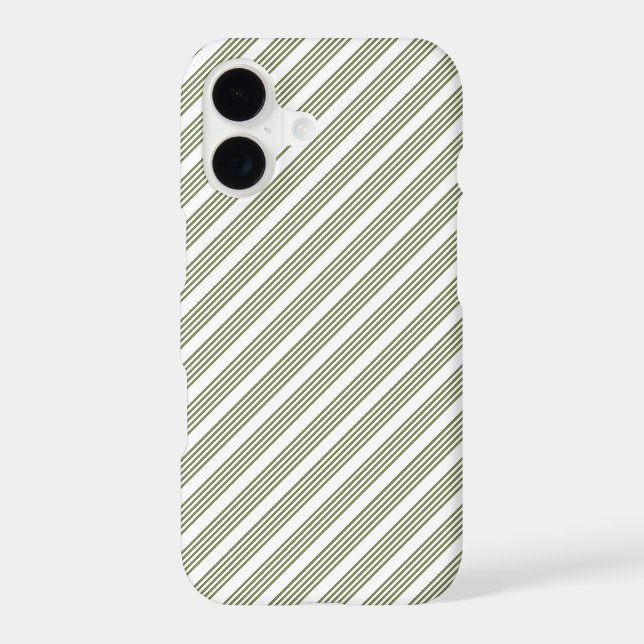 Olive green and white five stripe pattern (Back)