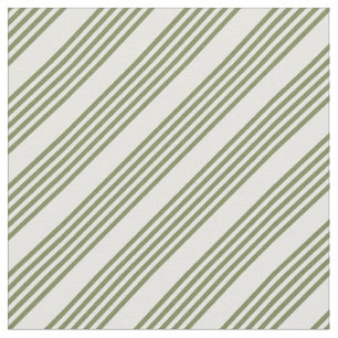 Olive green and white five stripe pattern fabric