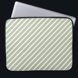 Olive green and white five stripe pattern laptop sleeve<br><div class="desc">Olive green and white five stripe pattern</div>