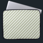 Olive green and white five stripe pattern laptop sleeve<br><div class="desc">Olive green and white five stripe pattern</div>