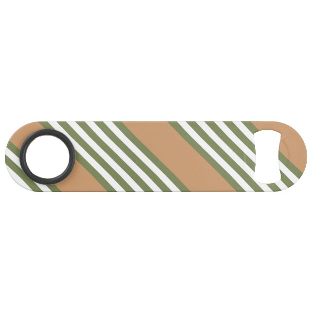 Olive green and white five stripe pattern with tan (Front (Horizontal))