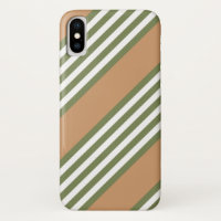 Olive green and white five stripe pattern with tan