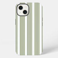 Olive green and white five stripes pattern