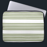 Olive green and white five stripes pattern laptop sleeve<br><div class="desc">Olive green and white five stripes pattern</div>