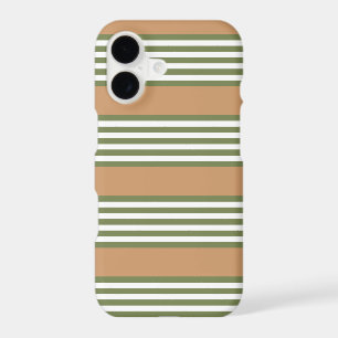 Olive green and white stripes pattern with tan