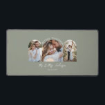 Olive green arch multi photo wedding gift decor desk mat<br><div class="desc">Better together couple arch multi photo wedding announcement and gift home decor mouse mat. Modern girly elegant Olive green colorway.</div>