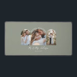 Olive green arch multi photo wedding gift decor desk mat<br><div class="desc">Better together couple arch multi photo wedding announcement and gift home decor mouse mat. Modern girly elegant Olive green colorway.</div>