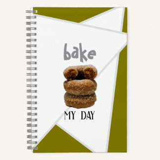 Olive Green Bake My Day Spiral Notebook