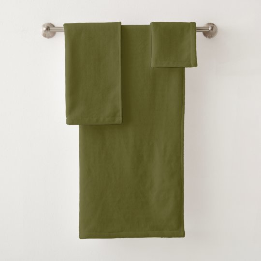 Olive+green Bath Towel Set Zazzle.co.uk