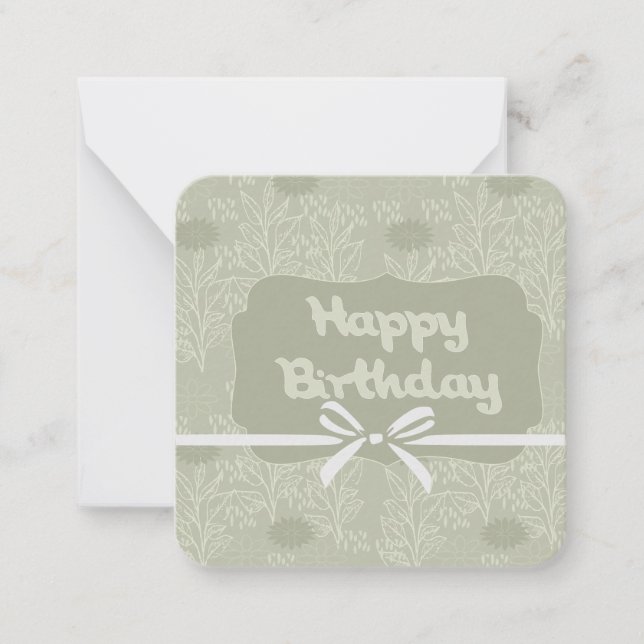 Olive green Birthday Greeting: Card (Front)