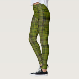Olive Green Black & Red Super Giant Tartan Plaid Leggings