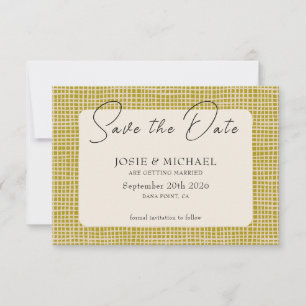 Olive Green Boho photo Flat Save The Date Card