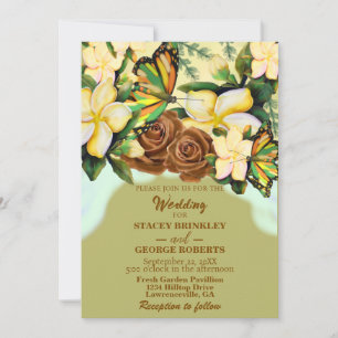 Olive Green Boho-Wildflower-Botanical-Floral  Invitation