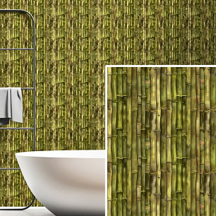 Olive Green Brown Bamboo Wall Fence