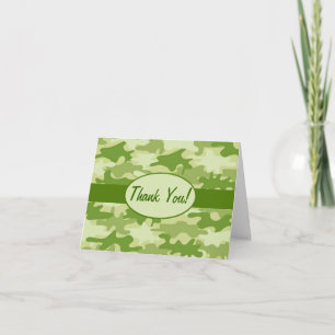 Olive Green Camo Camouflage Thank You Custom Card