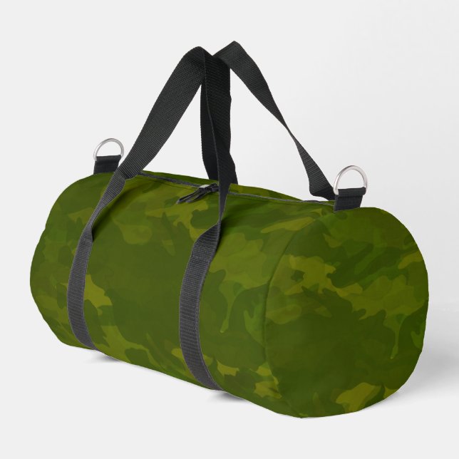 Olive Green Camouflage Pattern Duffle Bag (Left Corner)