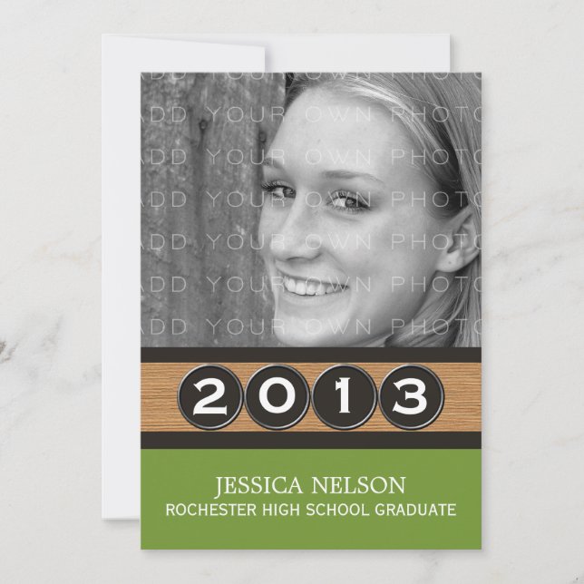Olive Green Classy Keys Graduation Invitation (Front)