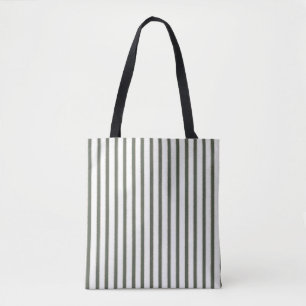 Olive Green Cream Stripes  Tote Bag