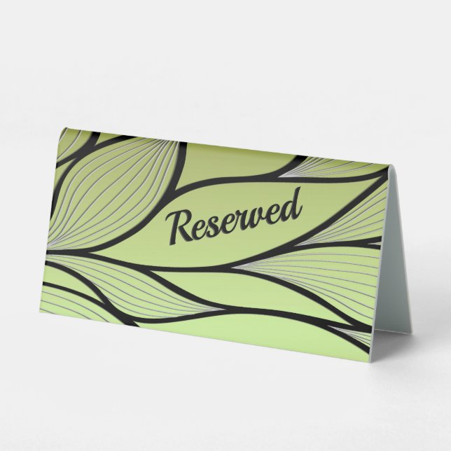 Olive Green Creative Leave Pattern Reserved (Front)
