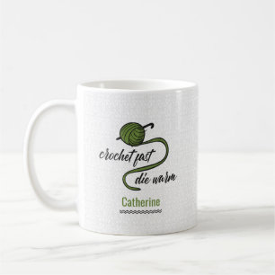 Olive Green Crochet Fast, Die Warm Coffee Mug