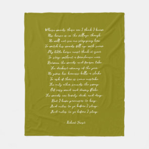 Olive Green Custom Poem Song Lyric Quote Fleece Blanket
