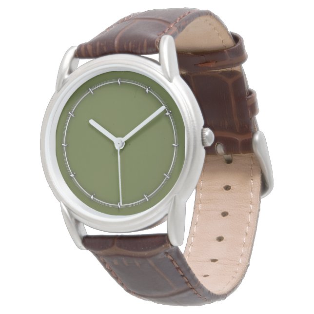 Olive Green Decor Easily Customise This Watch (Angled)