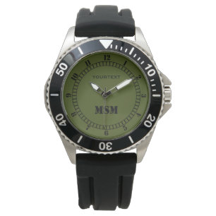 Olive Green Decor Easily Personalise This Watch