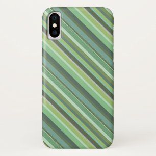 Olive green diagonal stripes iPhone x case