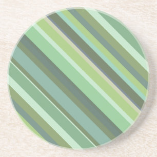 Olive green diagonal stripes coaster