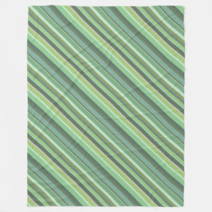 Olive green diagonal stripes fleece blanket