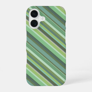 Olive green diagonal stripes iPhone 16 case