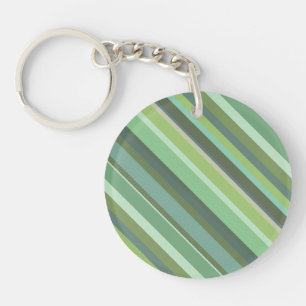 Olive green diagonal stripes key ring
