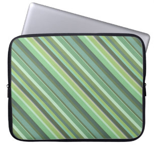 Olive green diagonal stripes laptop sleeve