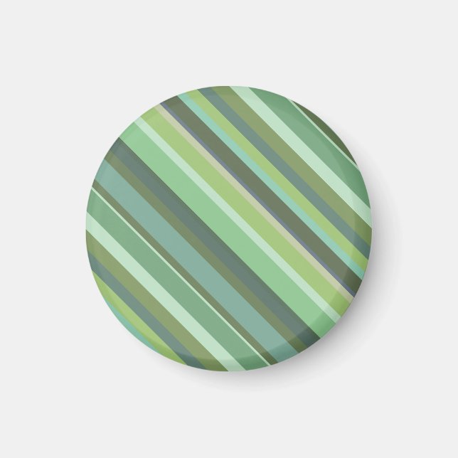 Olive green diagonal stripes magnet (Front)