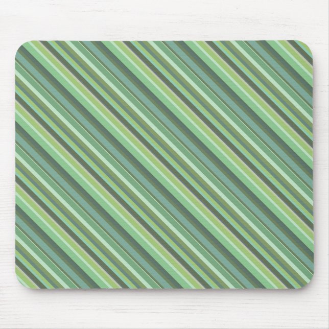 Olive green diagonal stripes mouse mat (Front)