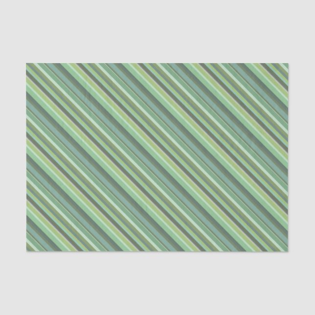 Olive green diagonal stripes tissue paper (Front)