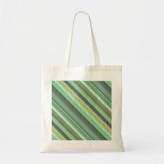 Olive green diagonal stripes tote bag (Front)