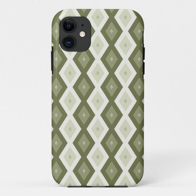 Olive green diamond pattern Case-Mate iPhone case (Back)