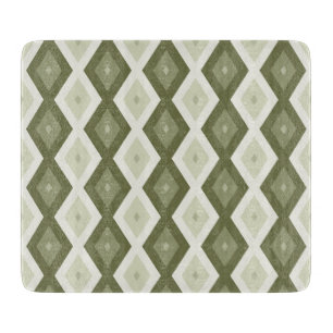 Olive green diamond pattern cutting board