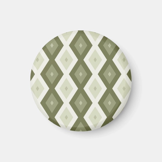 Olive green diamond pattern magnet (Front)