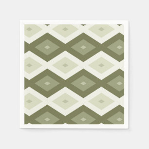 Olive green diamond pattern napkin
