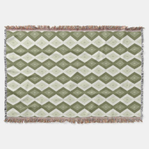 Olive green diamond pattern throw blanket