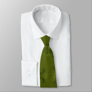 Olive Green Ditsy Floral  Tie