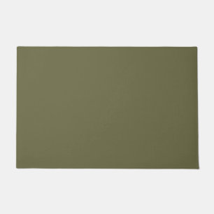 Olive Green Earthy Solid Colour Print Doormat