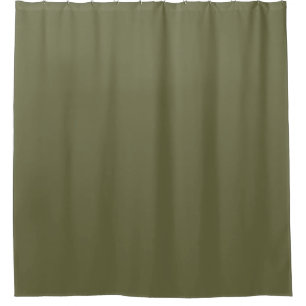 Olive Green Earthy Solid Colour Print Shower Curtain